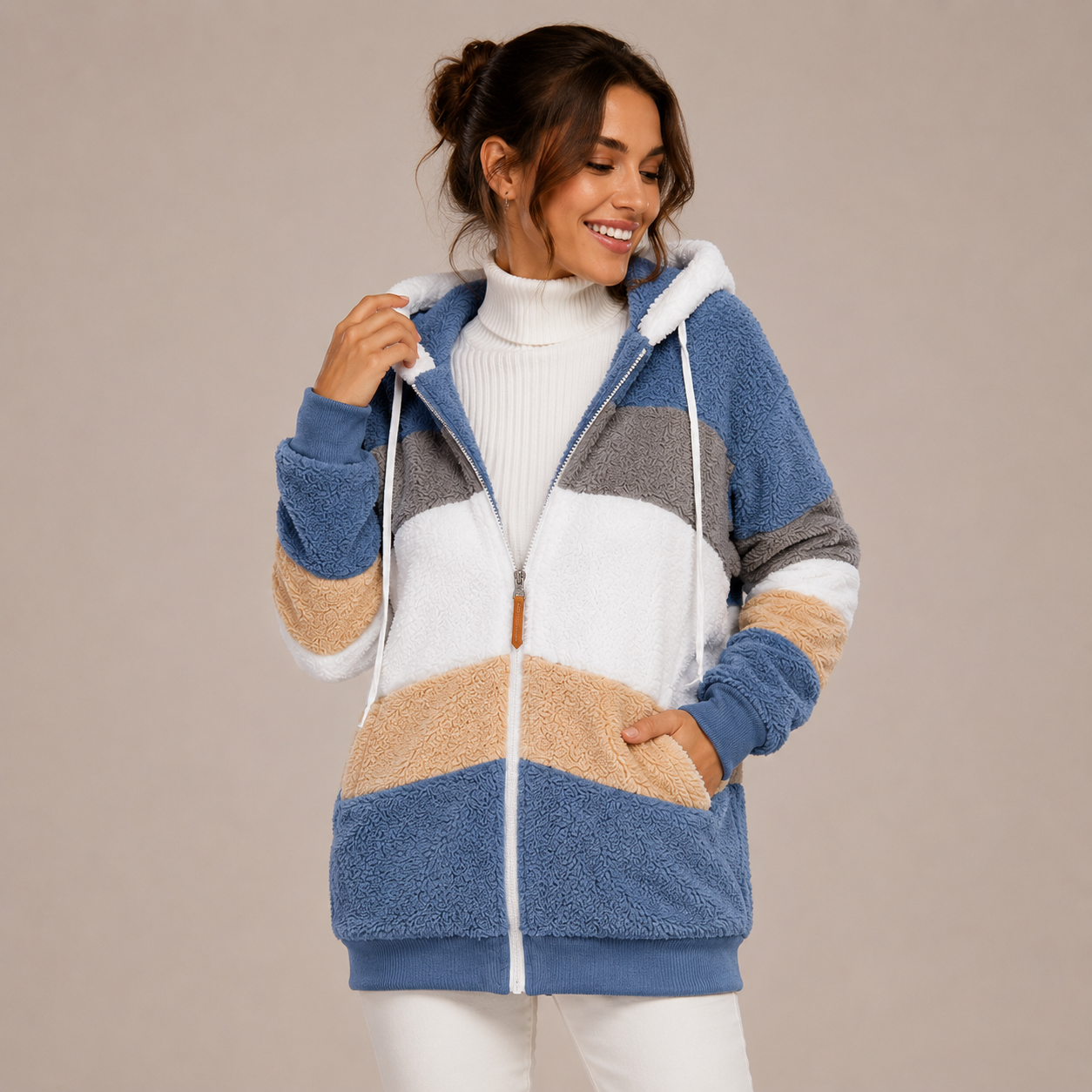 Jocelyne™ Sweat à capuche à blocs de couleur