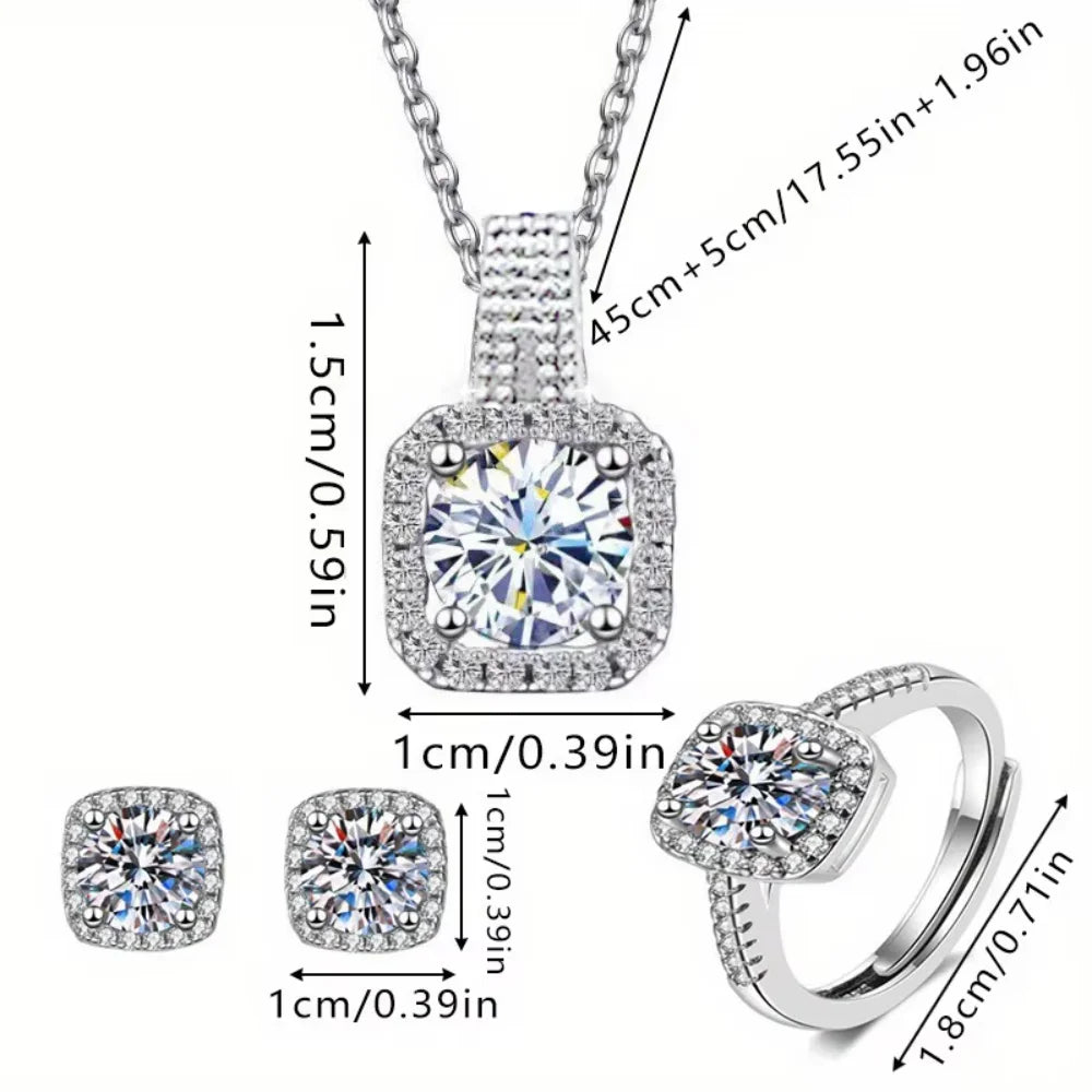Chain, Earring & Ring - 3pcs Set