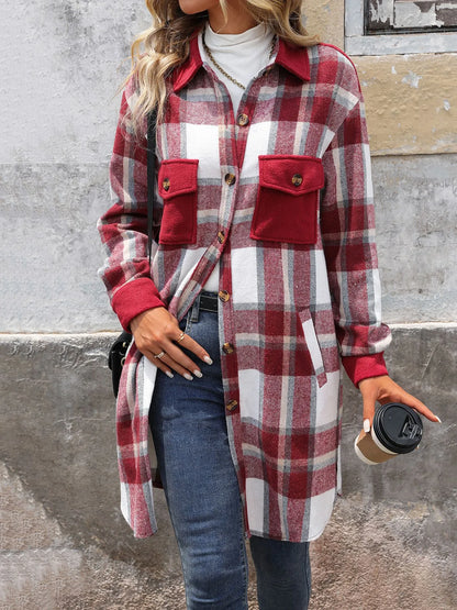 Manteau long à carreaux Anaïs™