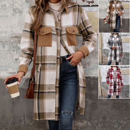 Manteau long à carreaux Anaïs™