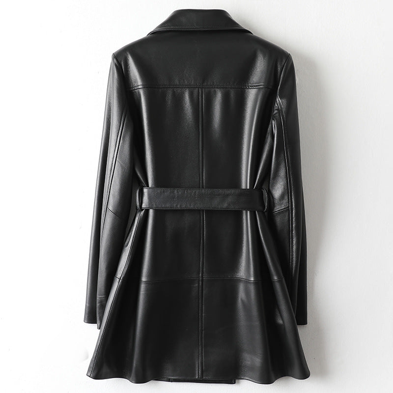 Manteau en cuir croisé Danielle™