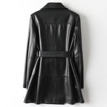 Manteau en cuir croisé Danielle™