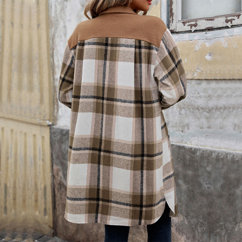 Manteau long à carreaux Anaïs™