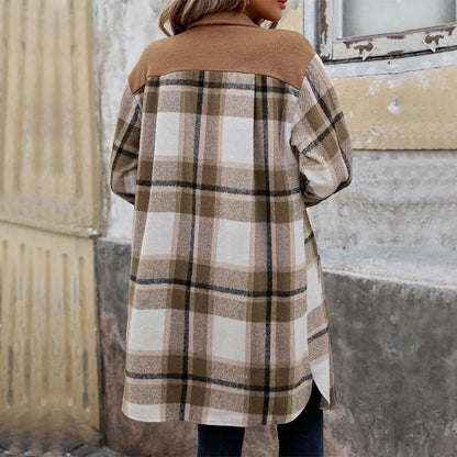 Manteau long à carreaux Anaïs™