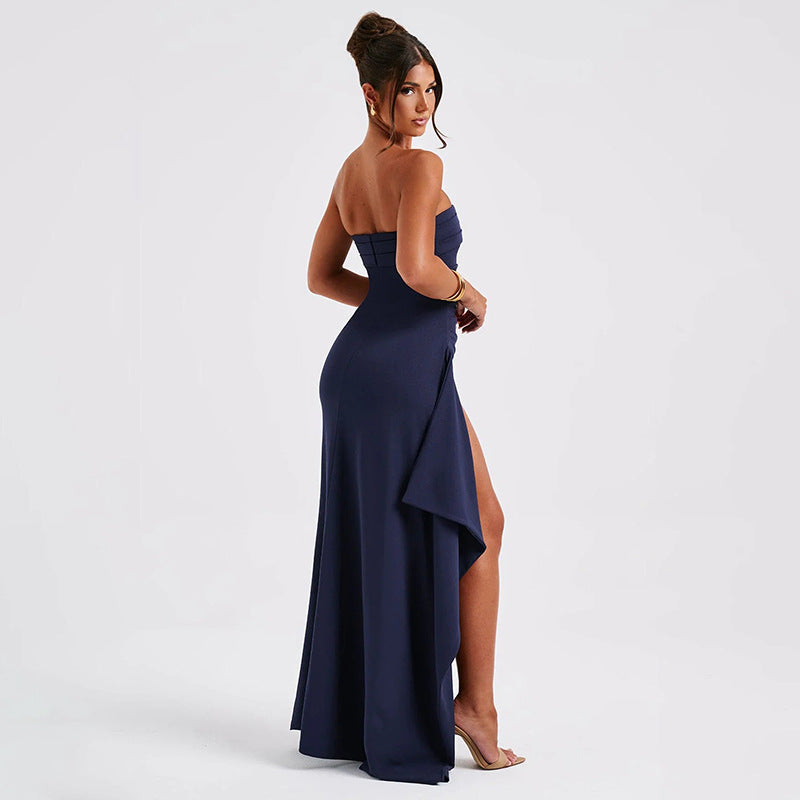 Robe longue fendue sans bretelles Juliette™