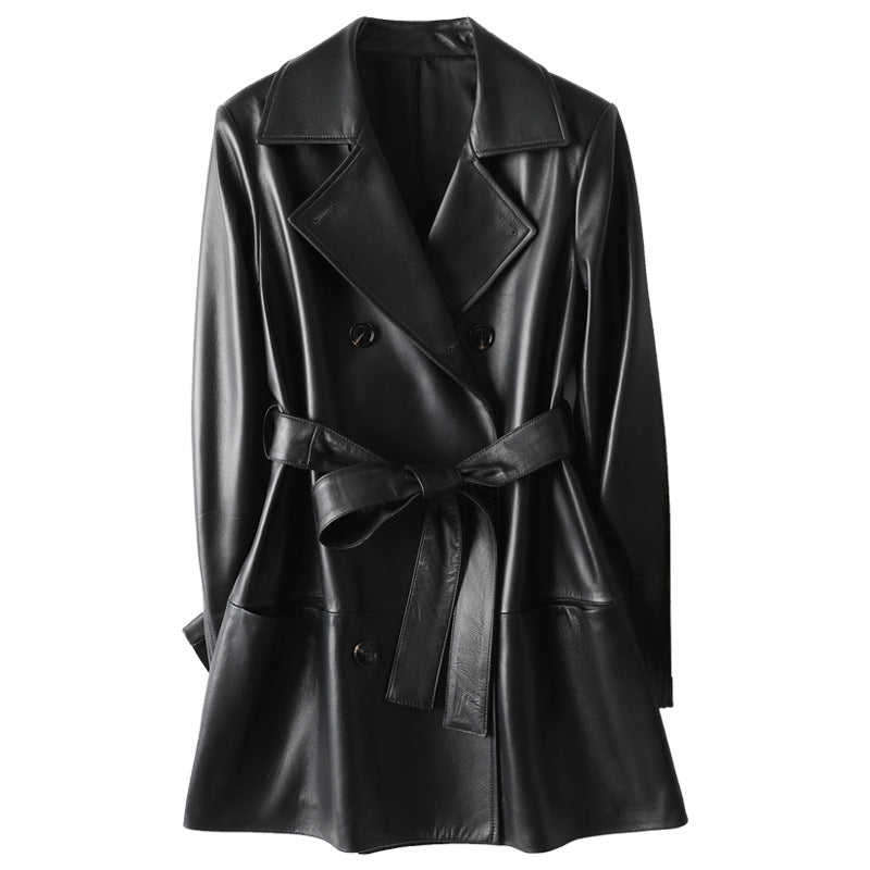 Manteau en cuir croisé Danielle™
