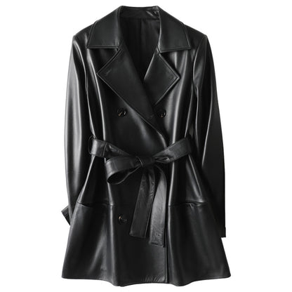 Manteau en cuir croisé Danielle™