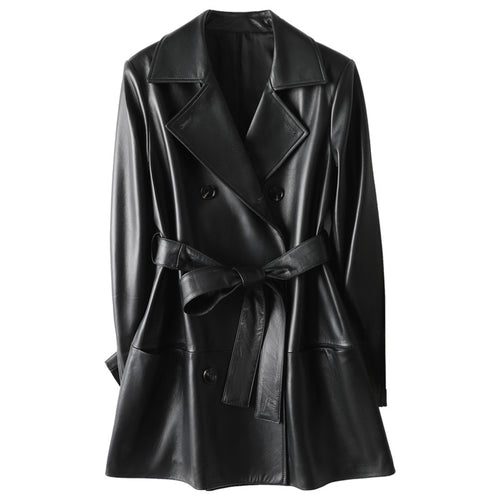 Manteau en cuir croisé Danielle™