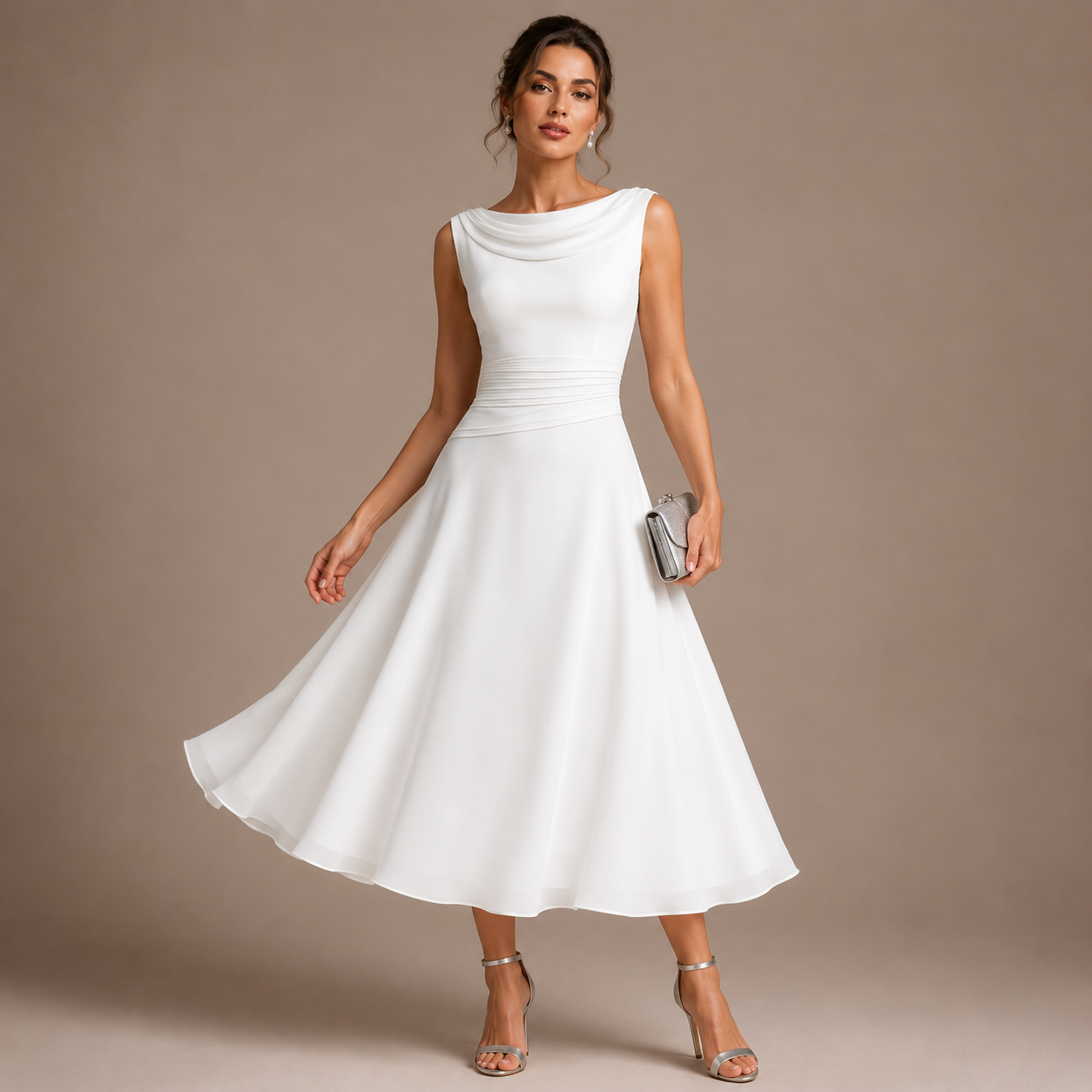 Amarante™ Robe Midi Plissée
