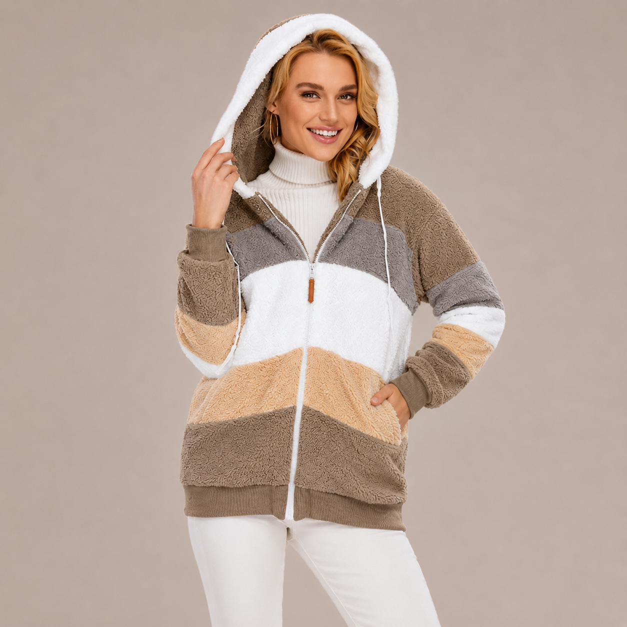 Jocelyne™ Sweat à capuche à blocs de couleur