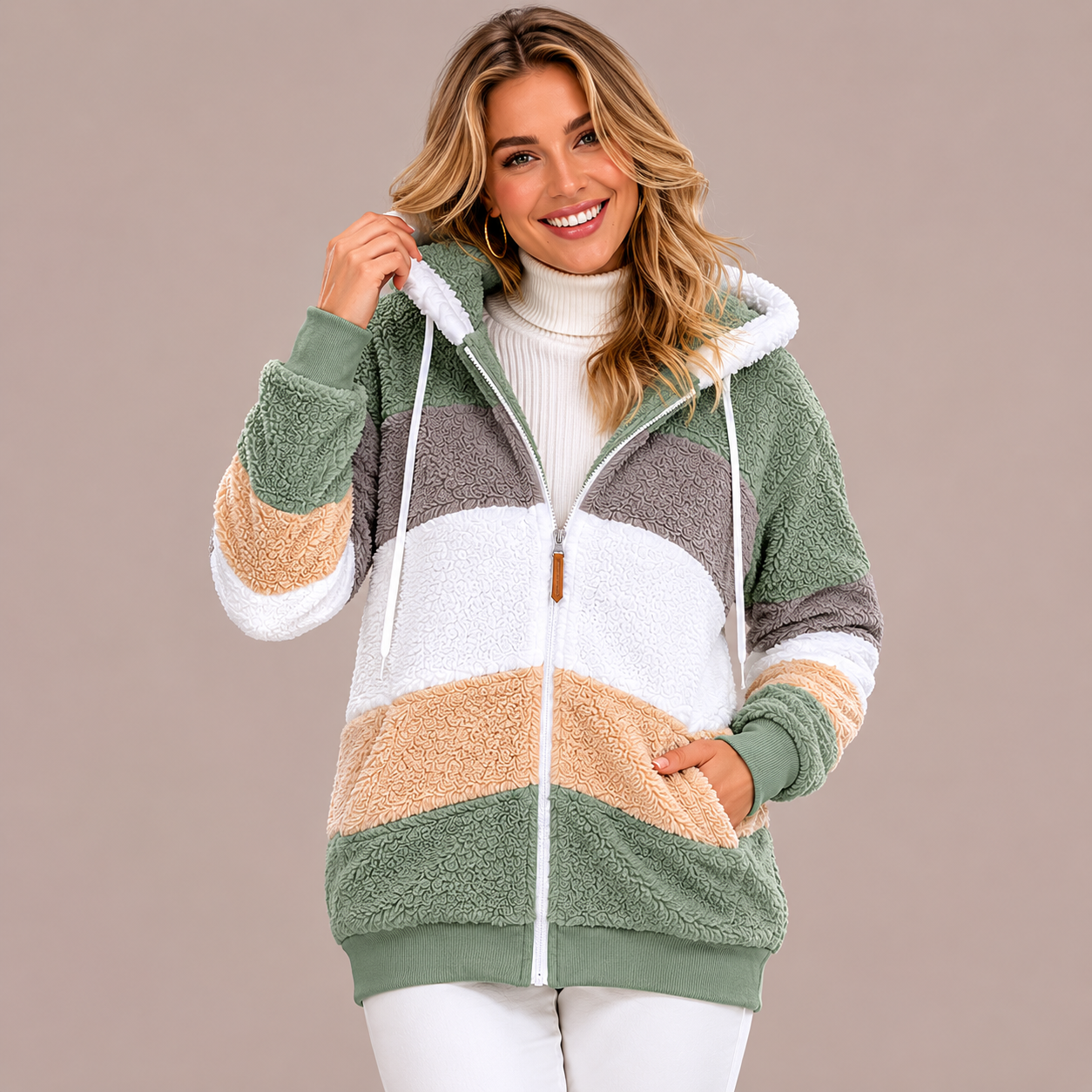 Jocelyne™ Sweat à capuche à blocs de couleur