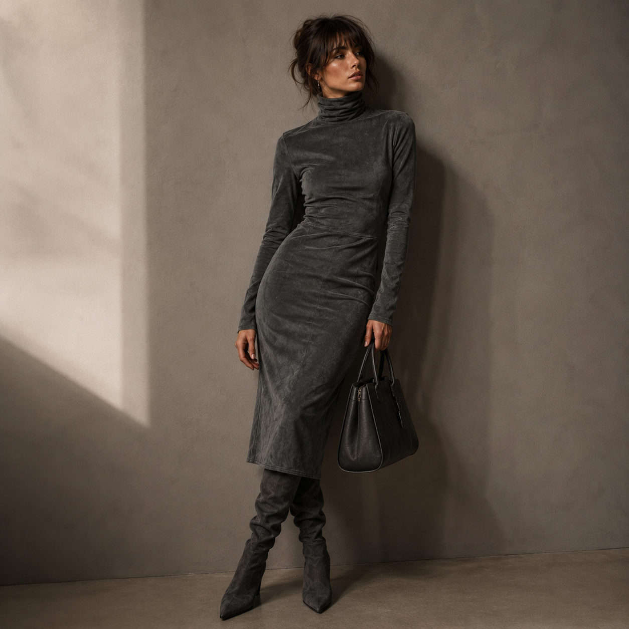 Isélora™ Midi Turtleneck Dress