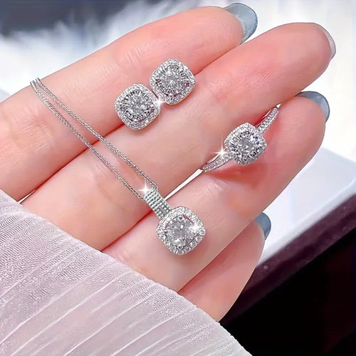 Chain, Earring & Ring - 3pcs Set