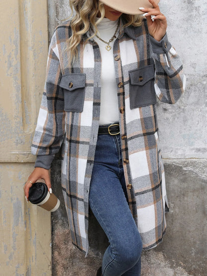 Manteau long à carreaux Anaïs™