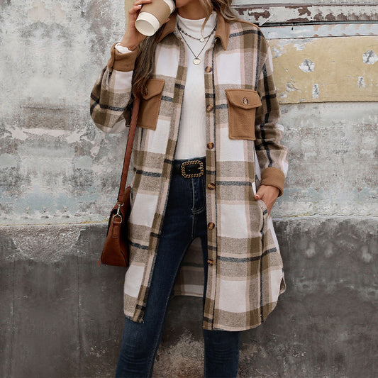 Anaïs™ Long Plaid Coat