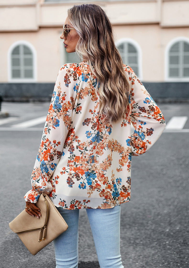 Haut floral à col en V Camille™