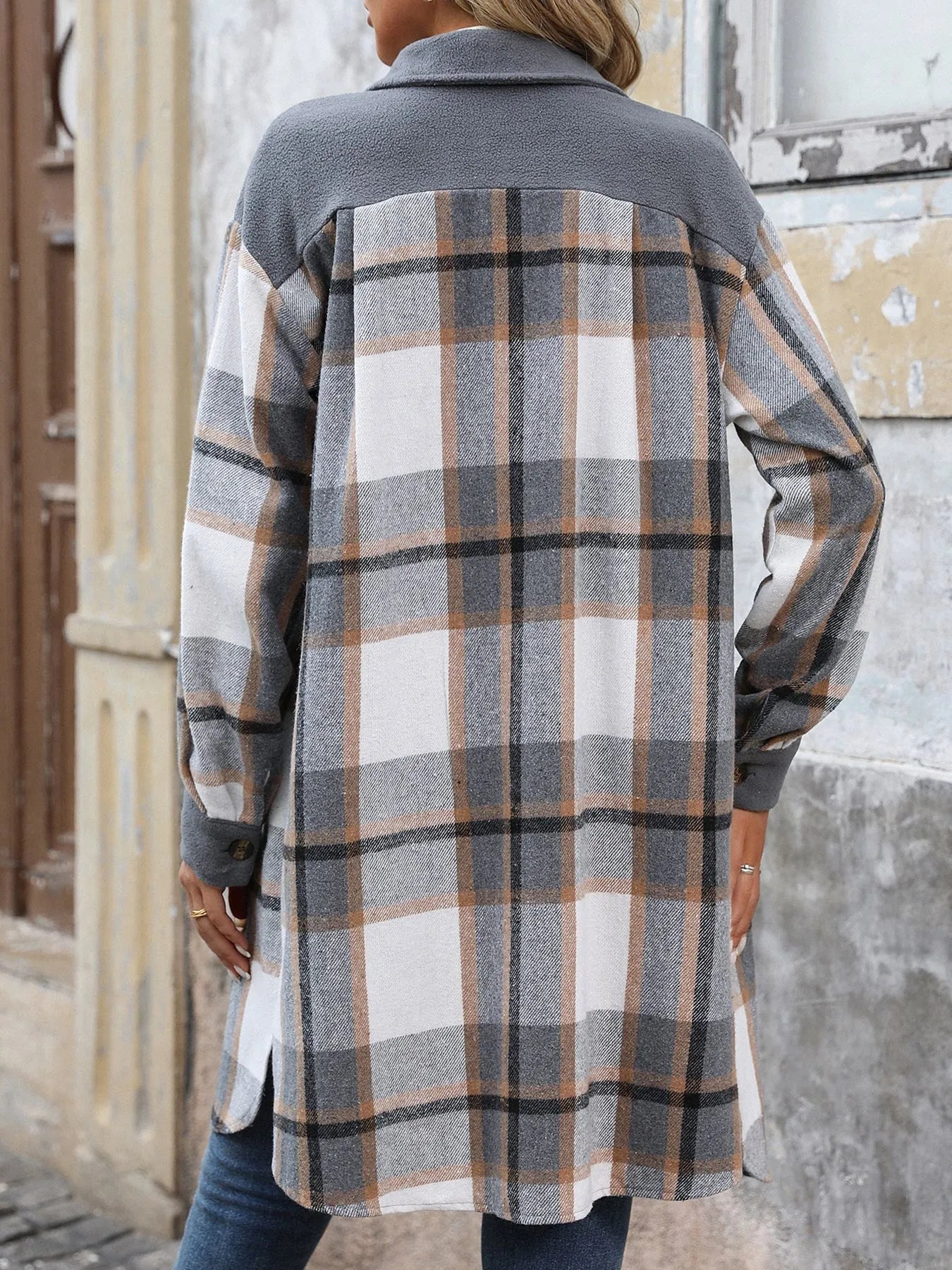 Manteau long à carreaux Anaïs™