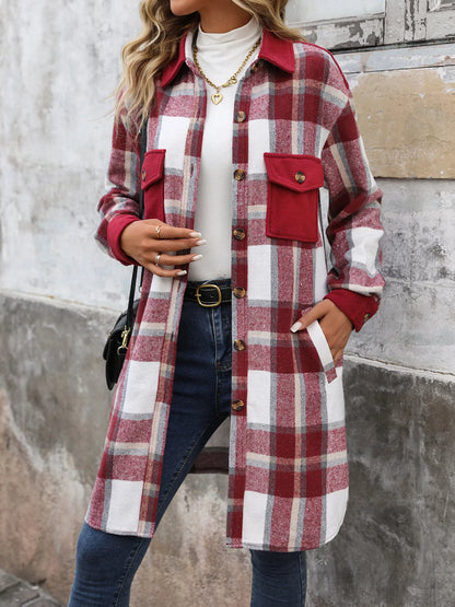 Manteau long à carreaux Anaïs™